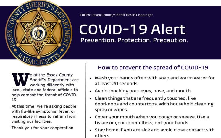 COVID-19 Alert: A special message from Essex County Sheriff Kevin Coppinger