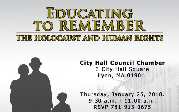 SHERIFF COPPINGER SCHEDULED TO SPEAK AT "EDUCATING TO REMEMBER" EVENT, JANUARY 25TH, 9:30-11:00AM AT LYNN CITY HALL