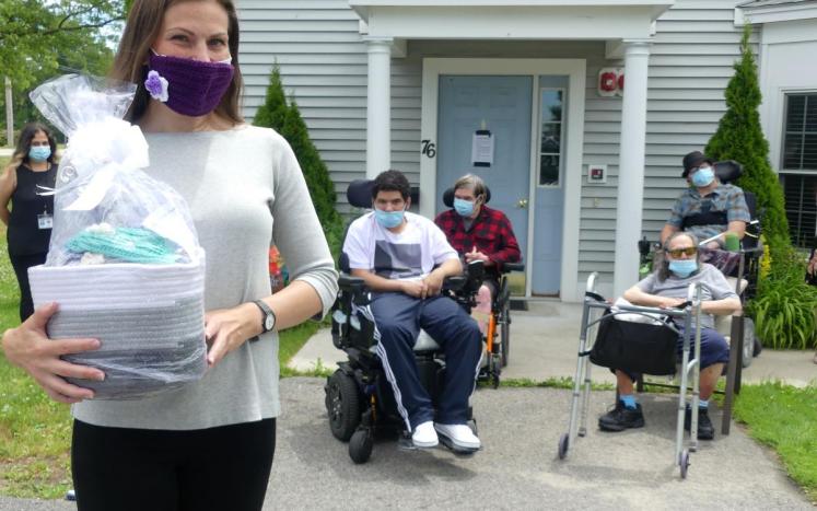 Women In Transition donate crocheted mask covers to help in COVID-19 battle