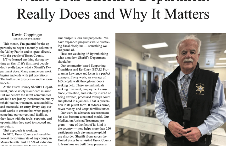 Sheriff launches monthly column in Valley Patriot newspaper